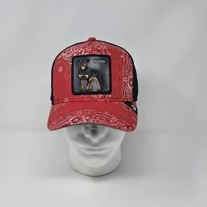 Goorin Bros The Farm Trucker Hat Without Warning Alpha Rottweiler Red Paisley